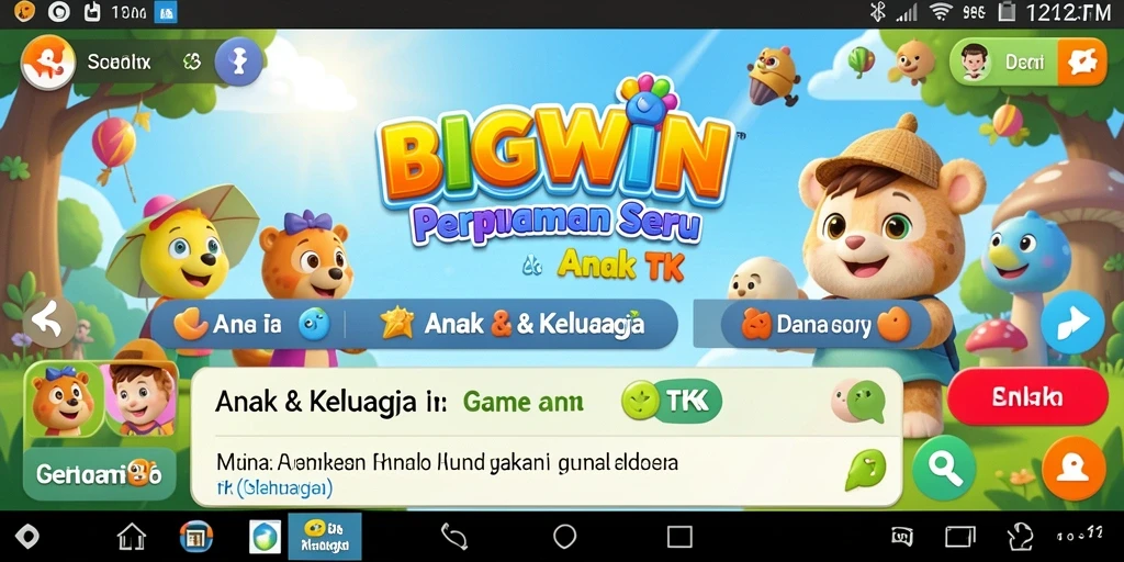 Tampilan antarmuka aplikasi BIGWIN yang interaktif dan ceria.