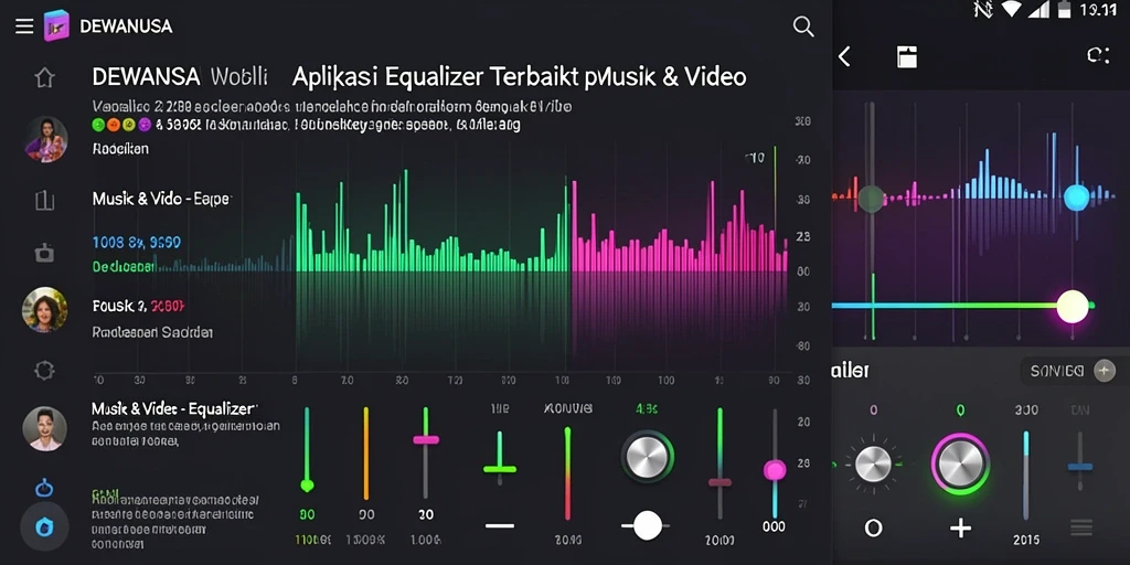 Antarmuka DEWANUSA menampilkan pengaturan equalizer yang intuitif dan menarik.