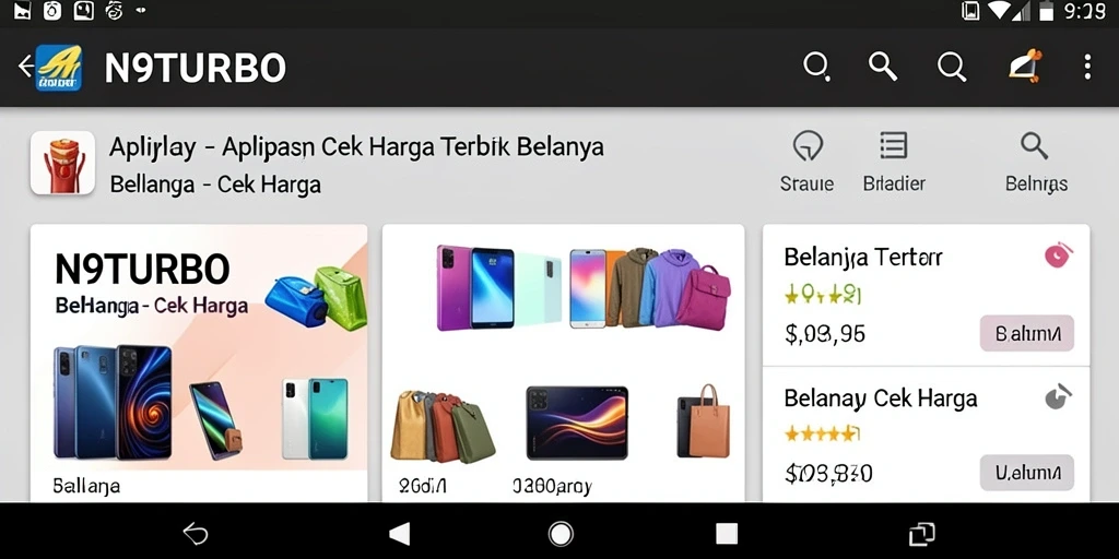 Antarmuka pengguna N9TURBO menampilkan fitur Cek Harga secara efektif.