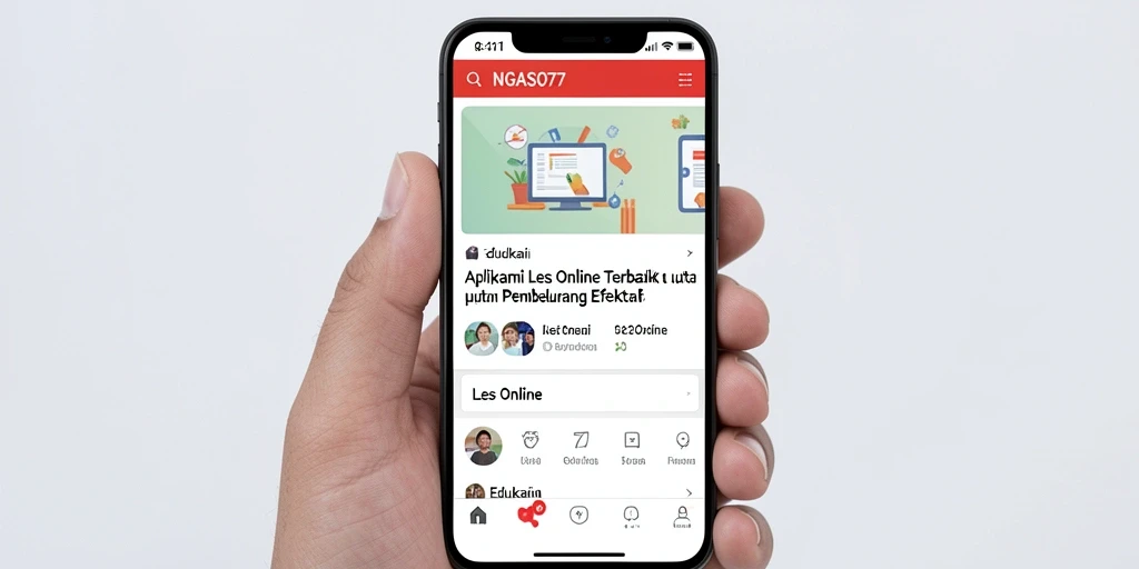 Tampilan antarmuka NGASO77 yang interaktif dan menarik untuk Les Online.