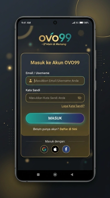 Tampilan halaman login ovo99